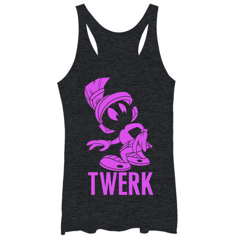 Space Twerk - Heather - Racerback Womens Tank