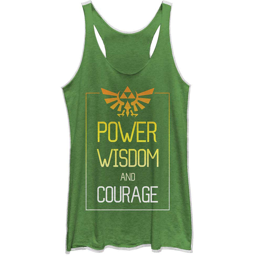 Power Zelda - Heather - Racerback Womens Tank