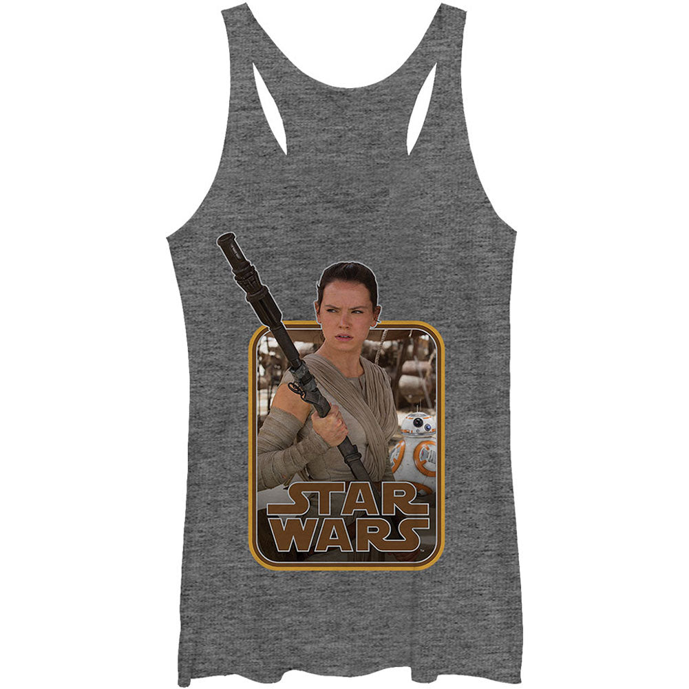Rey Classic Staff - Heather - Racerback Womens Tank