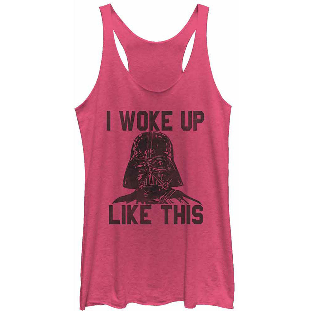 Woke Up - Heather - Racerback Womens Tank