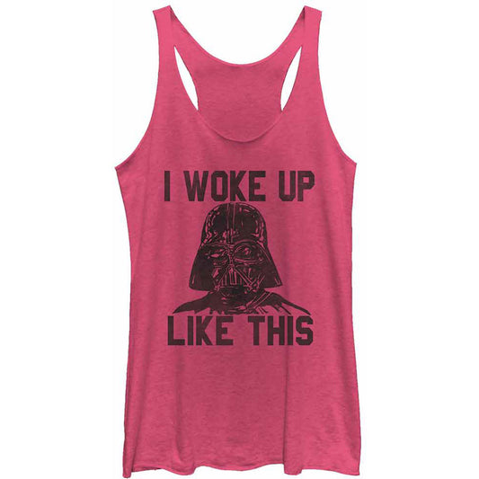 Woke Up - Heather - Racerback Womens Tank
