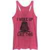 Woke Up - Heather - Racerback Womens Tank