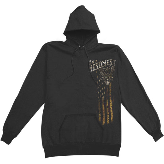 Novelty 2nd Amendment Eagle Silver Foil Hooded Sweatshirt