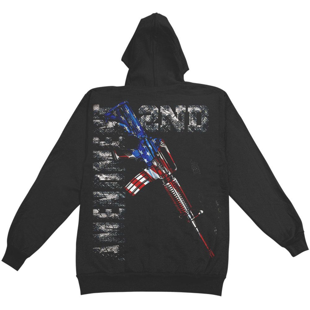 Novelty AR15 Second Amendment Flag Hooded Sweatshirt