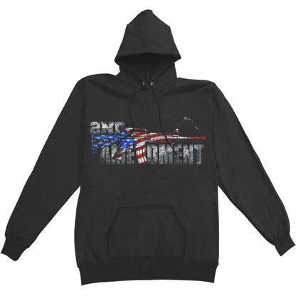 Novelty AR15 Second Amendment Flag Hooded Sweatshirt