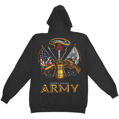 Novelty Army Antique Armor Hooded Sweatshirt