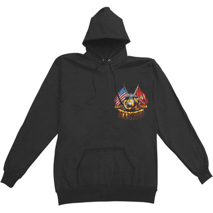 Novelty Double Flag Gold Globe Marine Corps Hooded Sweatshirt