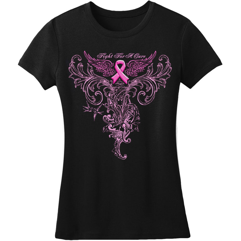 Elite Breed Ladies Fight Cancer Pink Foil Girls Jr Novelty