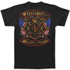 Firefighter Double Flagged Brotherhood Distressed Gold Foil T-shirt