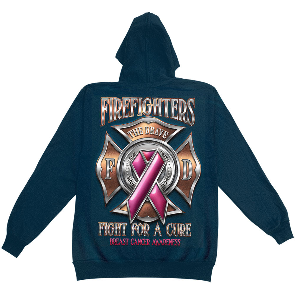 Novelty Firefighter Race For A Cure Hooded Sweatshirt