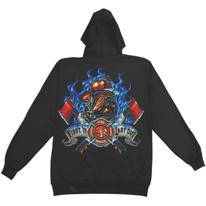 First In Last Out Firefighter Hooded Sweatshirt