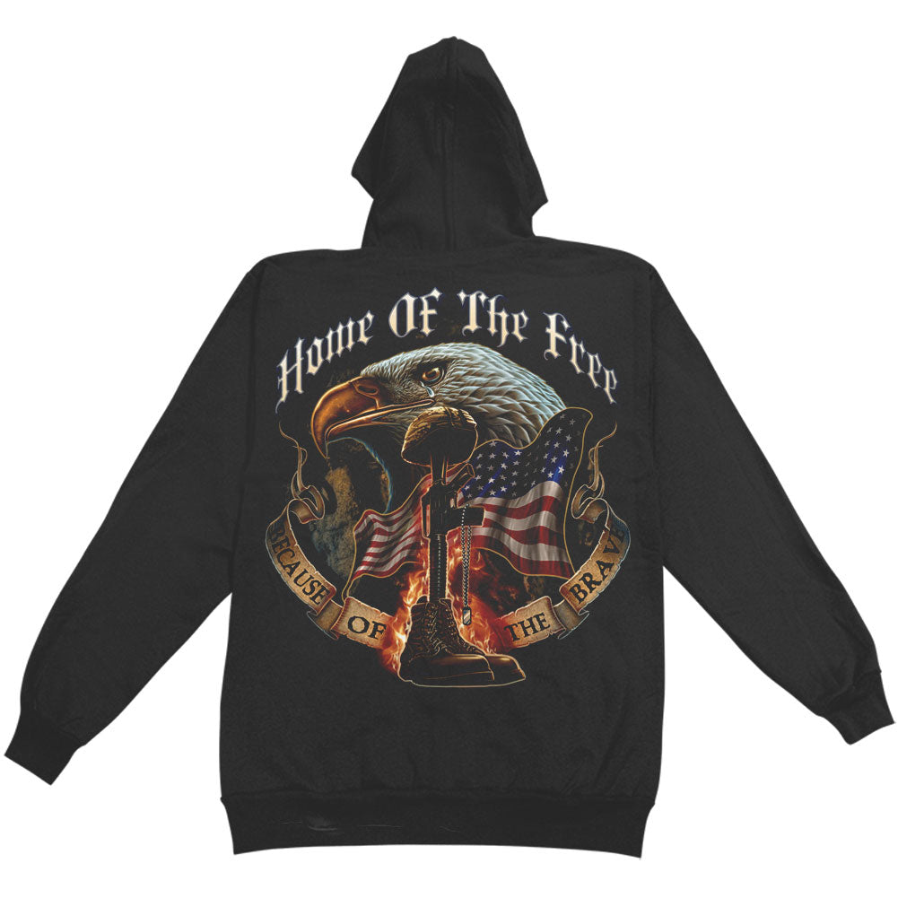 Novelty Home Of The Free Because Of The Brave Hooded Sweatshirt