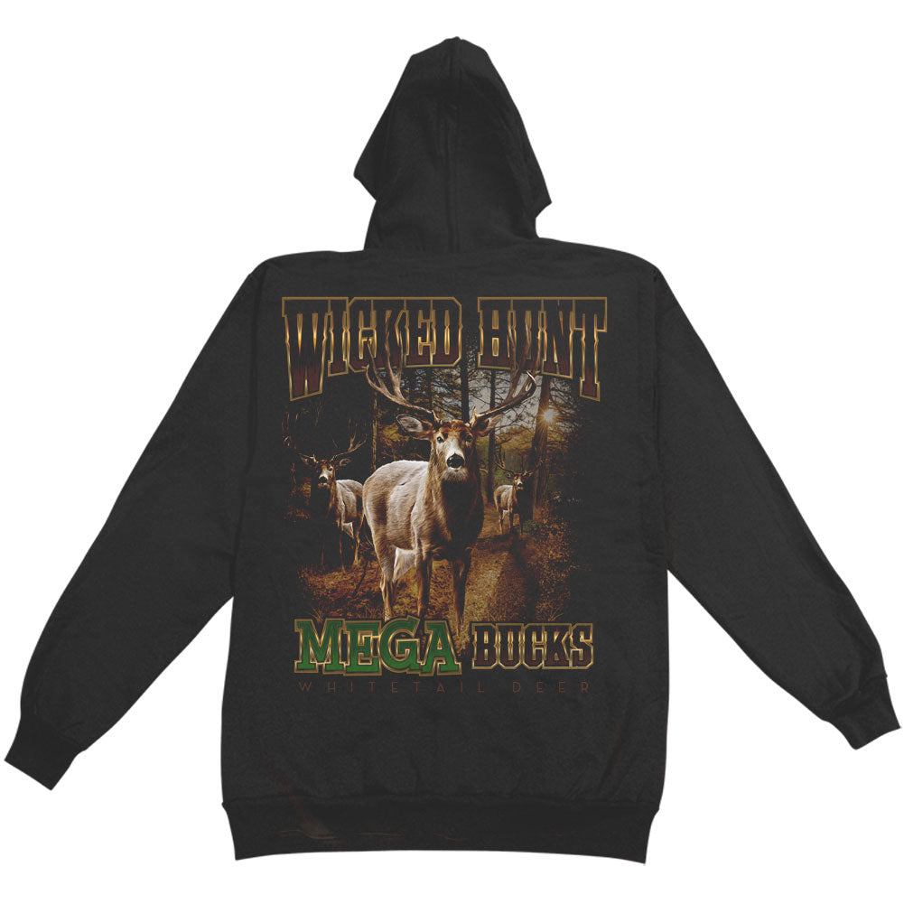 Novelty Mega Bucks Deer Hunter Hooded Sweatshirt