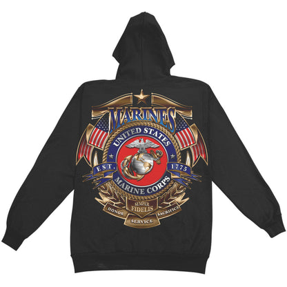 Novelty Novelty USMC Badge Of Honor Hooded Sweatshirt