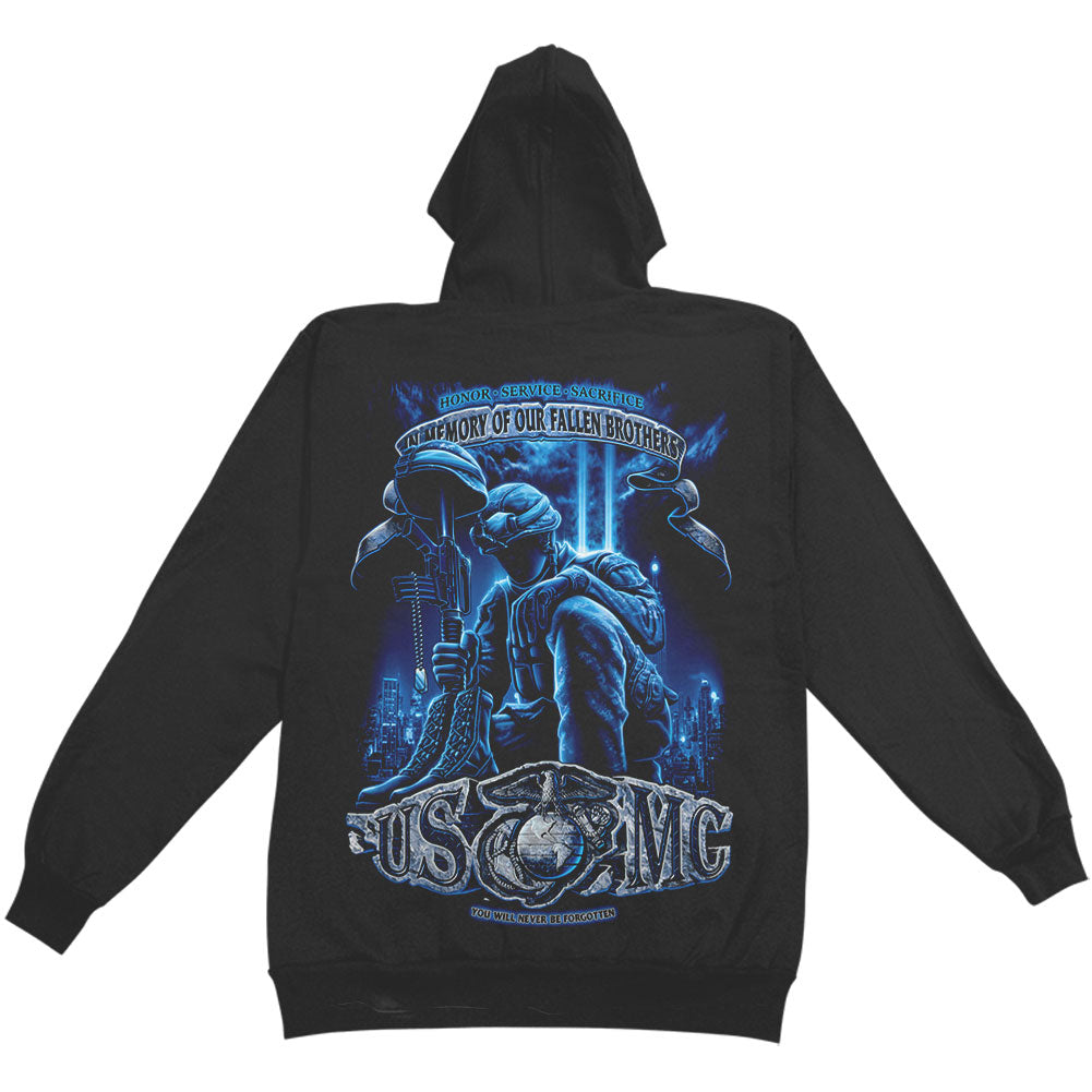 Novelty USMC Never Forget Hooded Sweatshirt