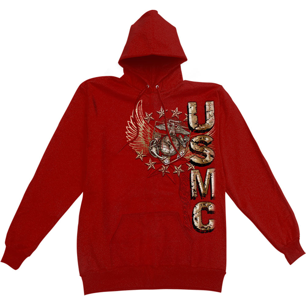 Novelty Novelty USMC Prid Duty Honor Stars Foil Stamp Hooded Sweatshirt