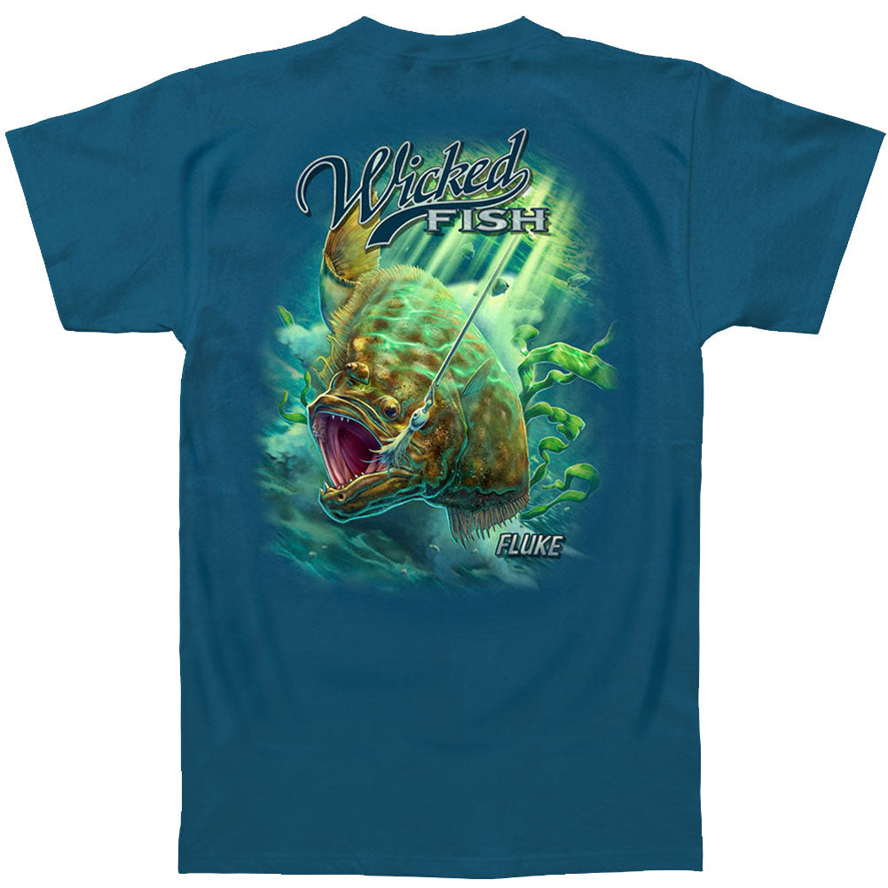 Novelty Wicked Fish Fighting Buck Tail Fluke Lure T-shirt