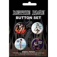 Bettie Page 4 Button Set Collector Items