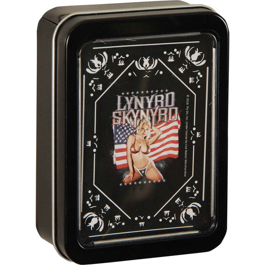 Lynyrd Skynyrd Girl With Flag Playing Cards