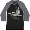 Stomach Flowers Raglan (Black/Grey) Baseball Jersey