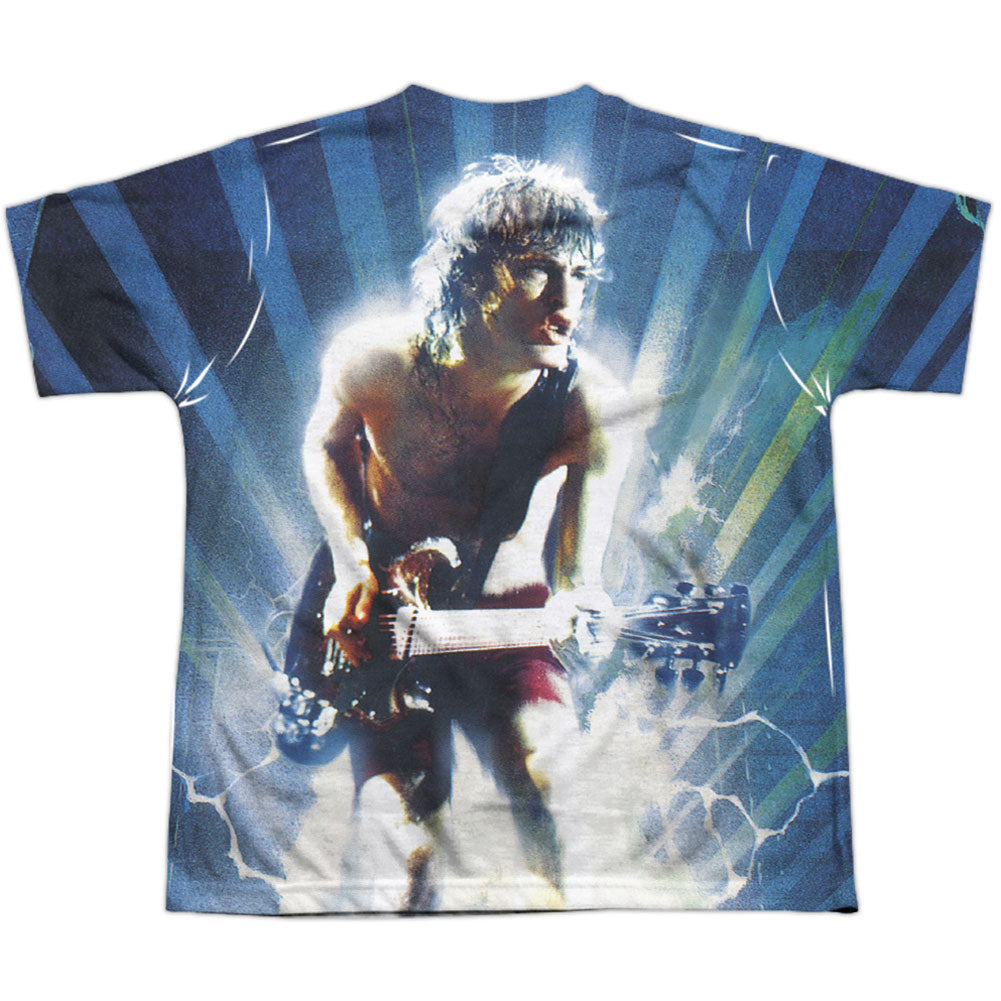 AC/DC Lightning Youth 100% Poly Front/Back Print Sublimation T-shirt ...
