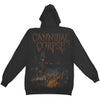 Skeletal Domain Zippered Hooded Sweatshirt