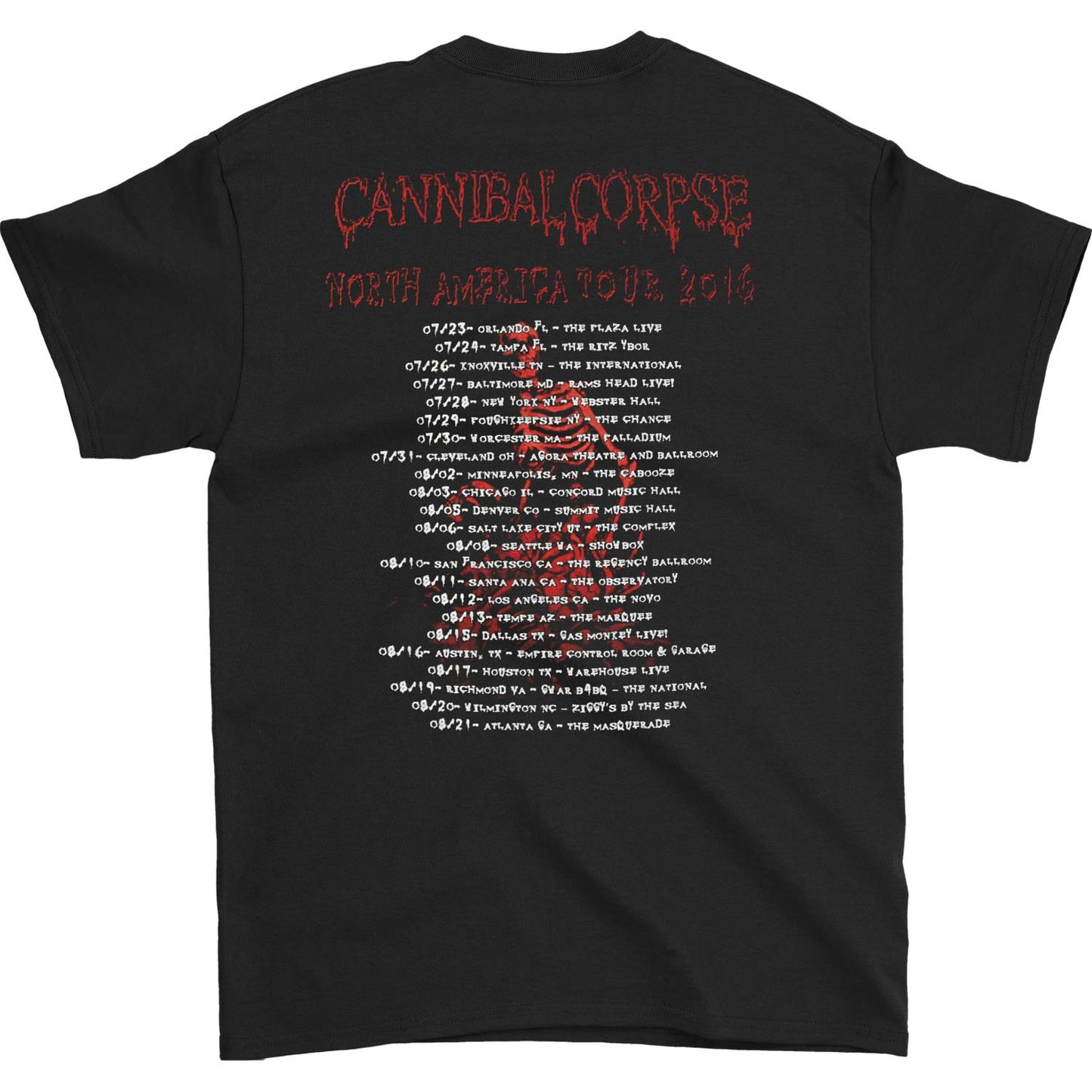Cannibal Corpse Logo Summer Tour 2016 T-shirt