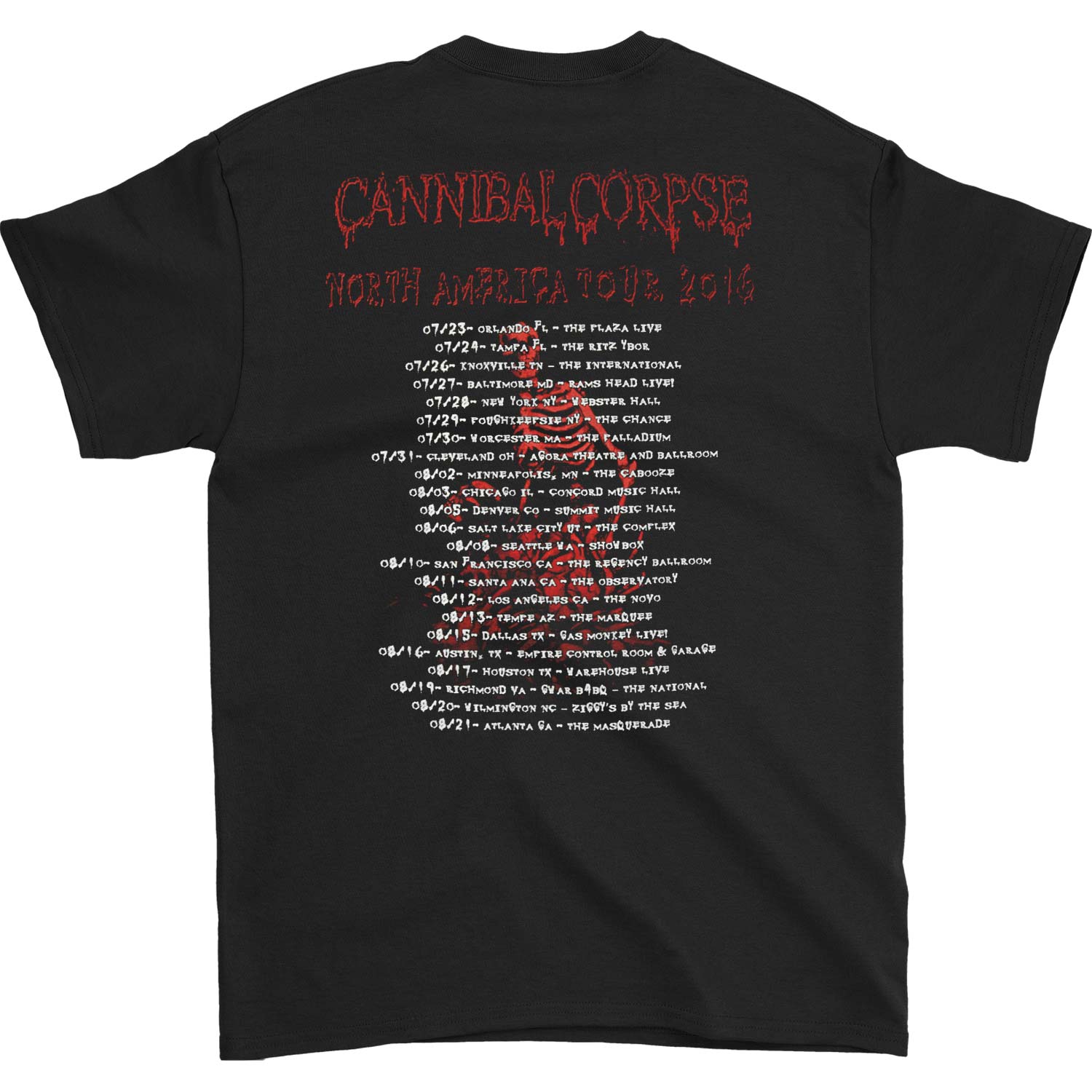 Cannibal Corpse Logo Summer Tour 2016 T-shirt
