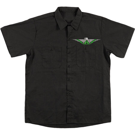 Embroidered White Devil Work Shirt