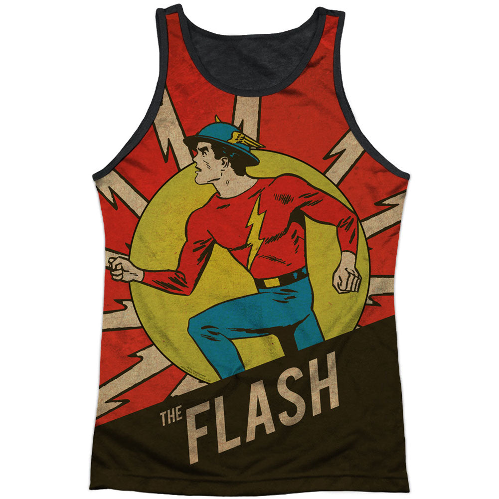 Vintage Comic Flash Black Back Mens Tank