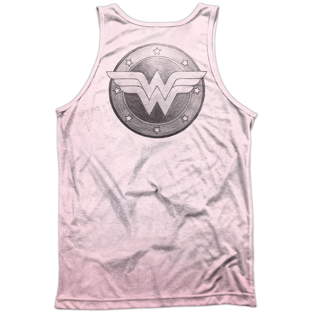 Sketched 100% Poly Front/Back Print Mens Tank