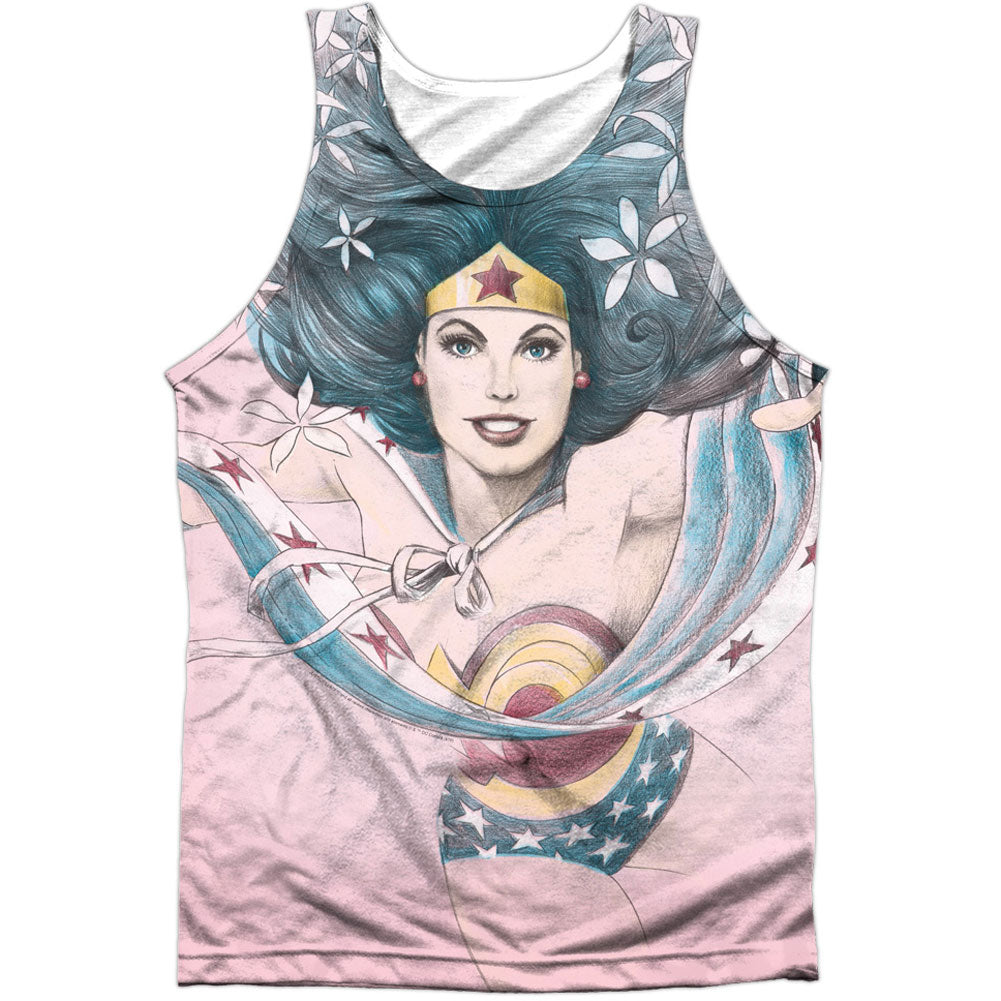 Sketched 100% Poly Front/Back Print Mens Tank