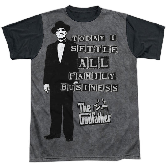 Godfather Family Business Black Back 100% Poly Sublimation T-shirt