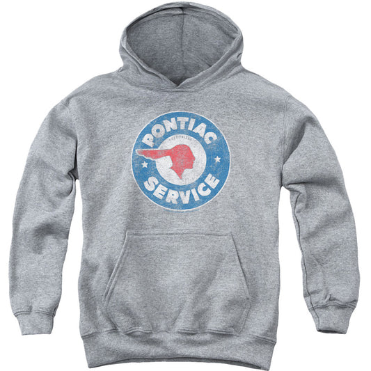 Vintage Pontiac Service Youth 50% Poly Hooded Sweatshirt