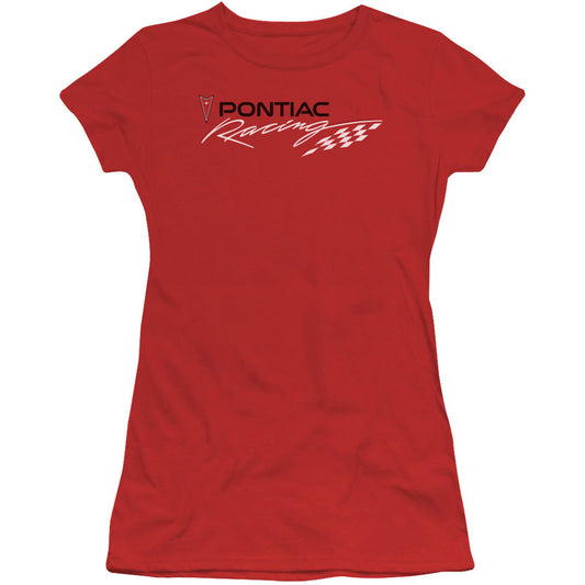Red Pontiac Racing Cap Sleeve Junior Top