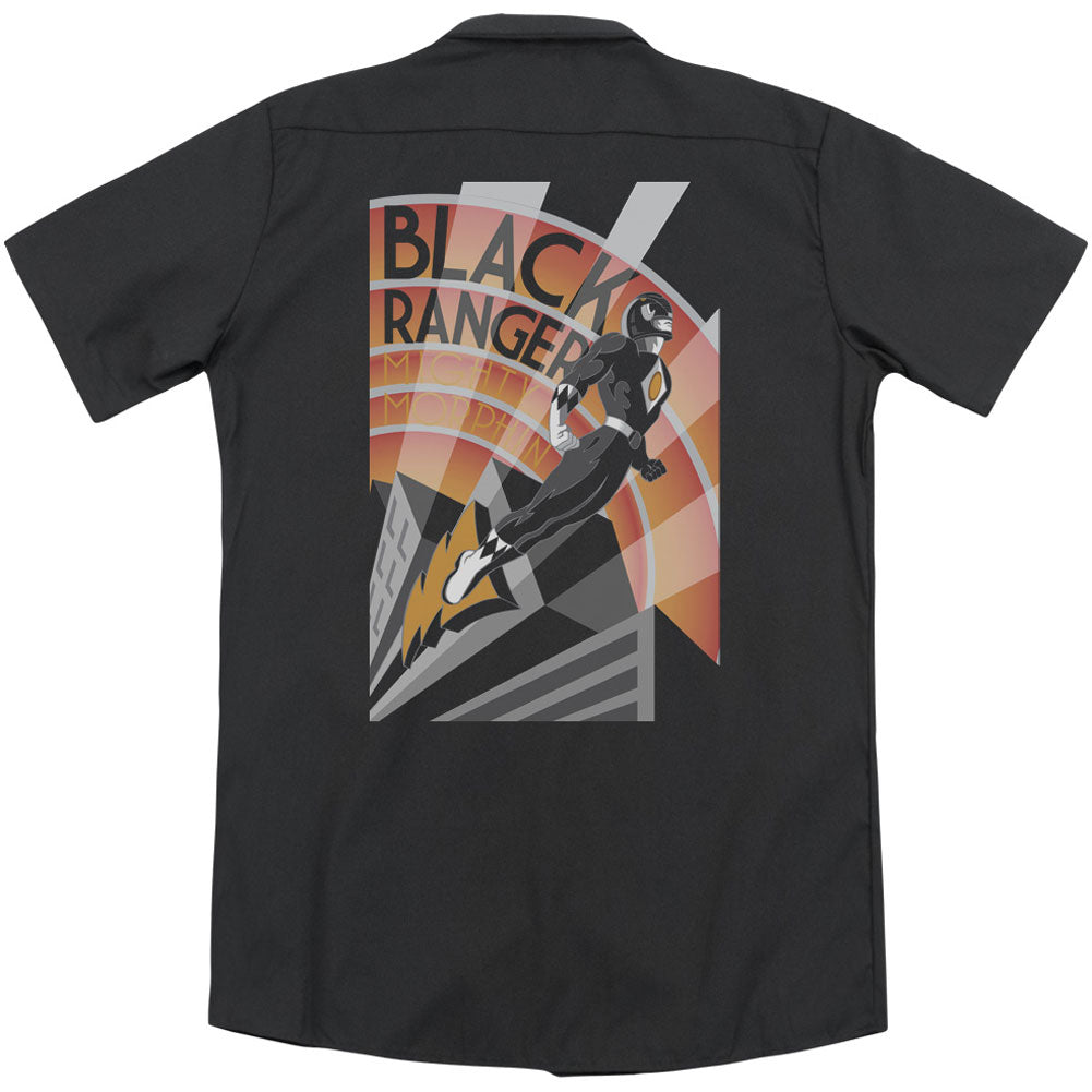 Power Rangers Black Ranger Deco(Back Print) Workshirt