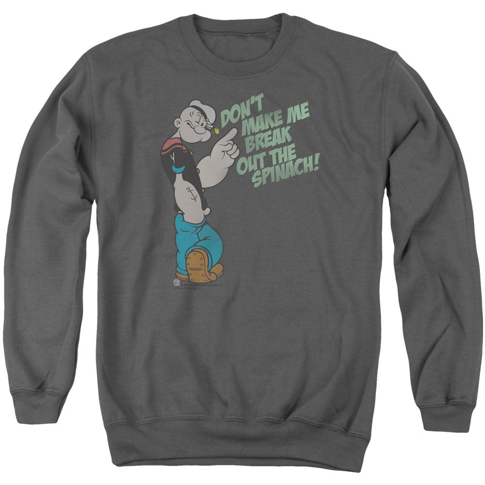 Popeye Break Out Spinach Adult Sweatshirt