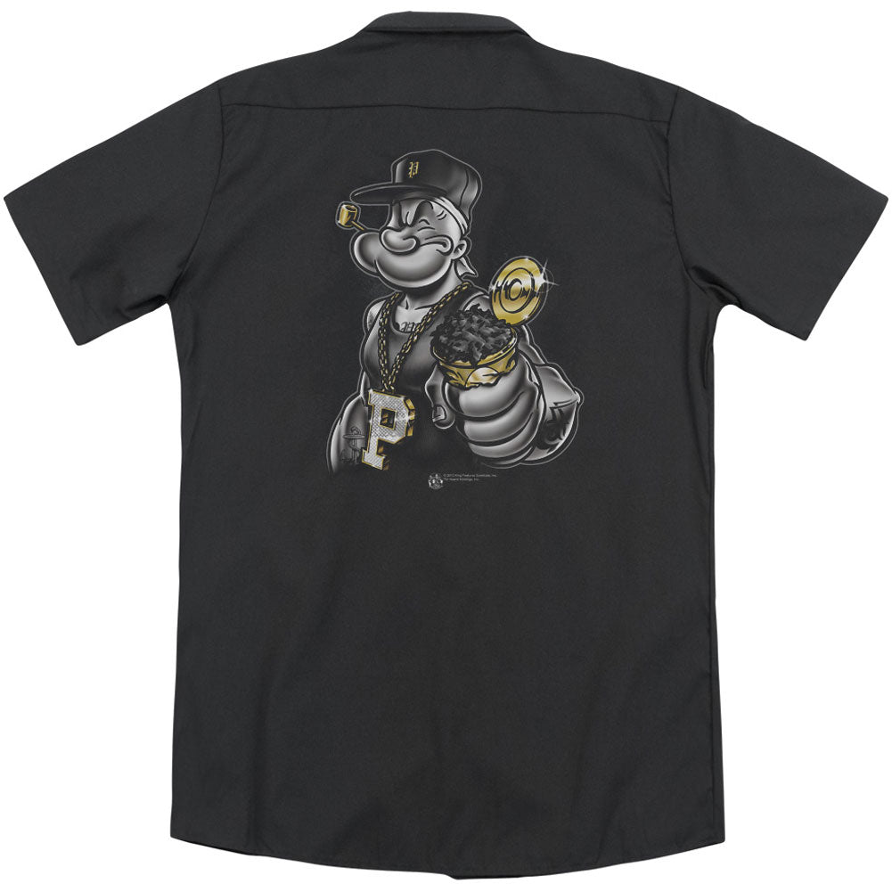 Popeye Get More Spinach (Back Print) Workshirt