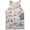 Comic Strip 100% Poly Front/Back Print Mens Tank