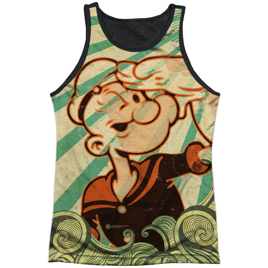 Traveling Man Black Back Mens Tank
