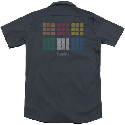 Rubik's Cube Minimal Squares(Back Print) Workshirt