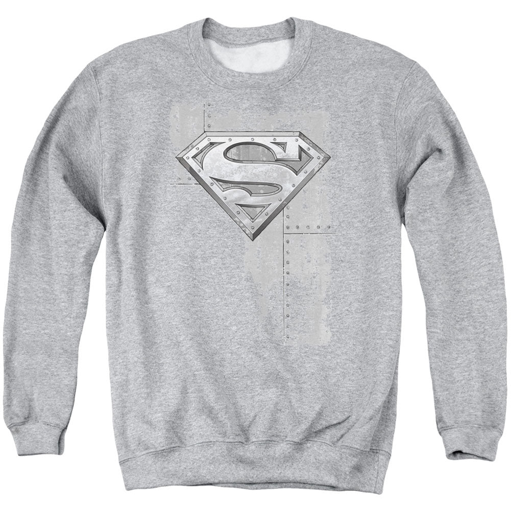 Superman Riveted Metal Adult Sweatshirt