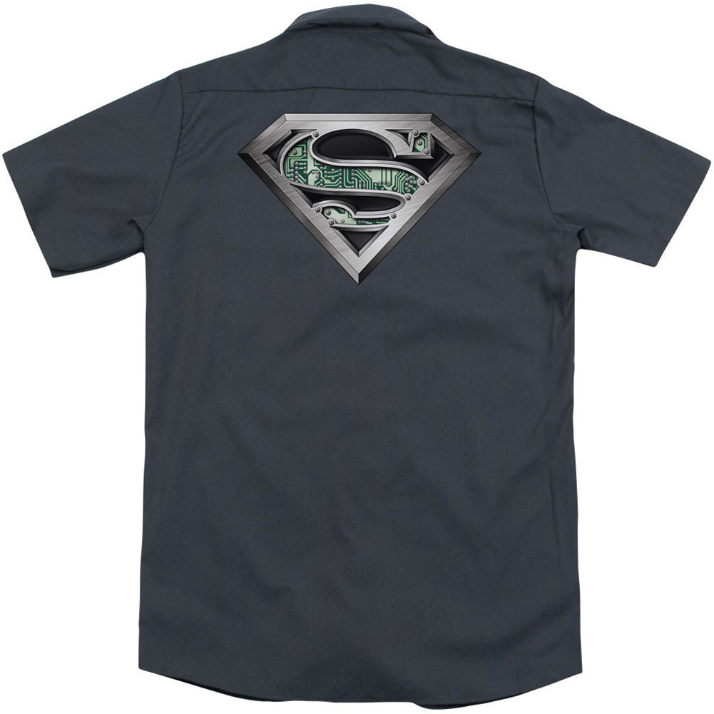 Superman Circuitry Logo (Back Print) Workshirt