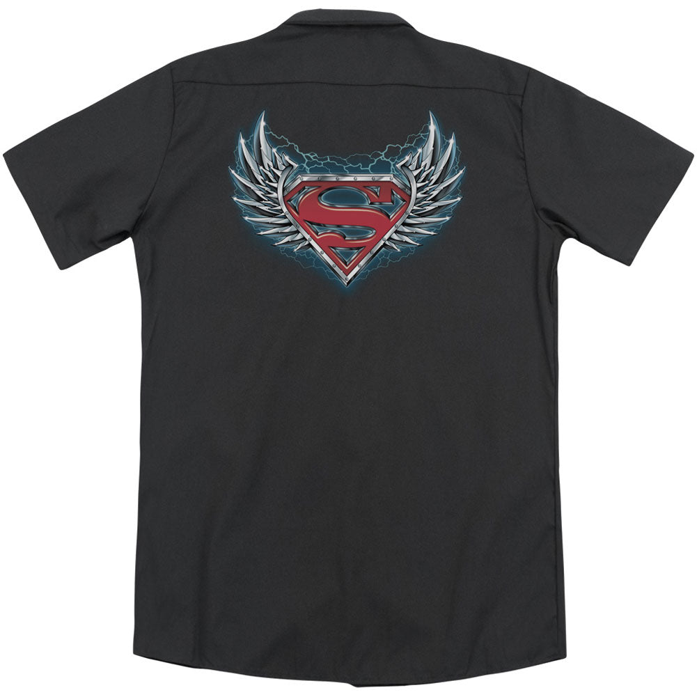 Superman Steel Wings Logo(Back Print) Workshirt