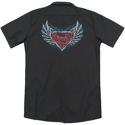 Superman Steel Wings Logo(Back Print) Workshirt