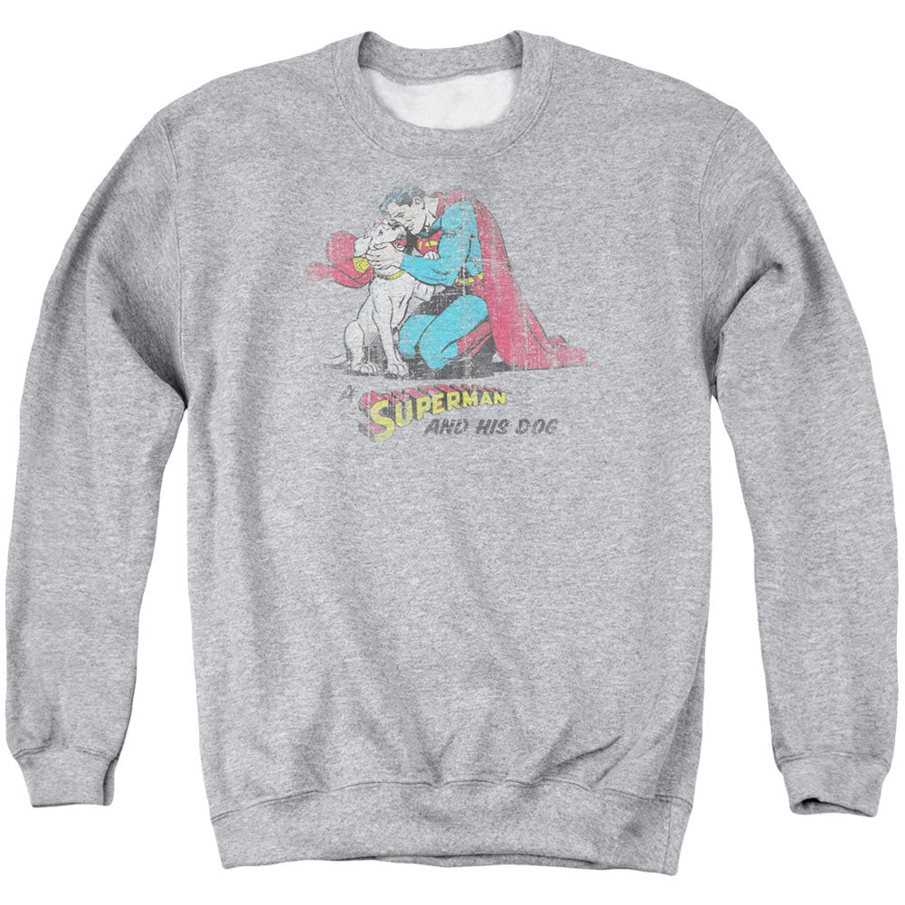 Superman And His Dog Adult Sweatshirt