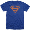 Blue & Orange Shield Adult Heather 40% Poly T-shirt