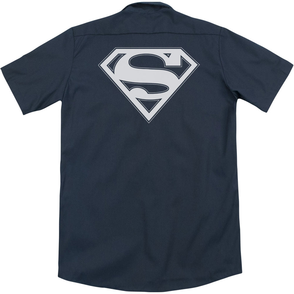 Superman Navy & White Shield (Back Print) Workshirt