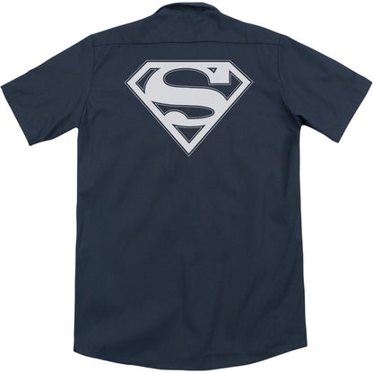 Superman Navy & White Shield (Back Print) Workshirt