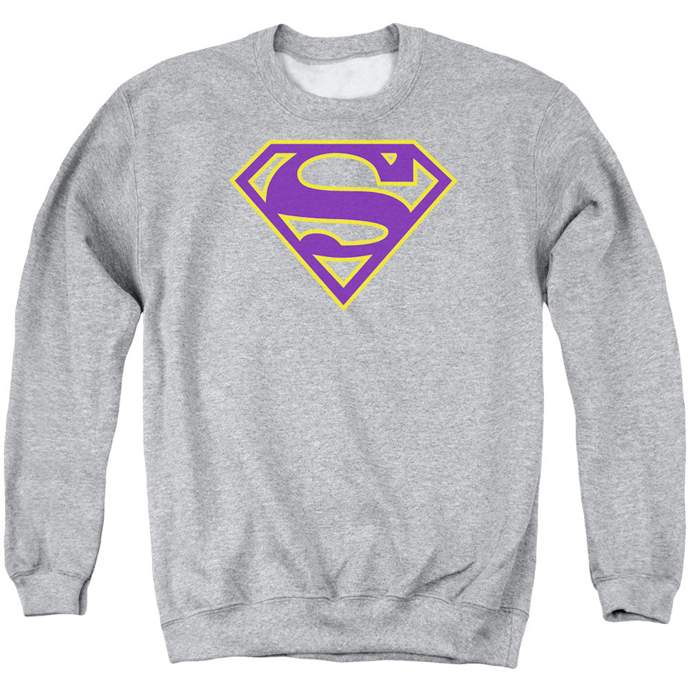 Superman Purple &amp; Gold Shield Adult Sweatshirt
